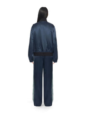Satin wide pants night sky haute red