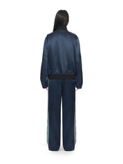 Satin wide pants night sky haute red