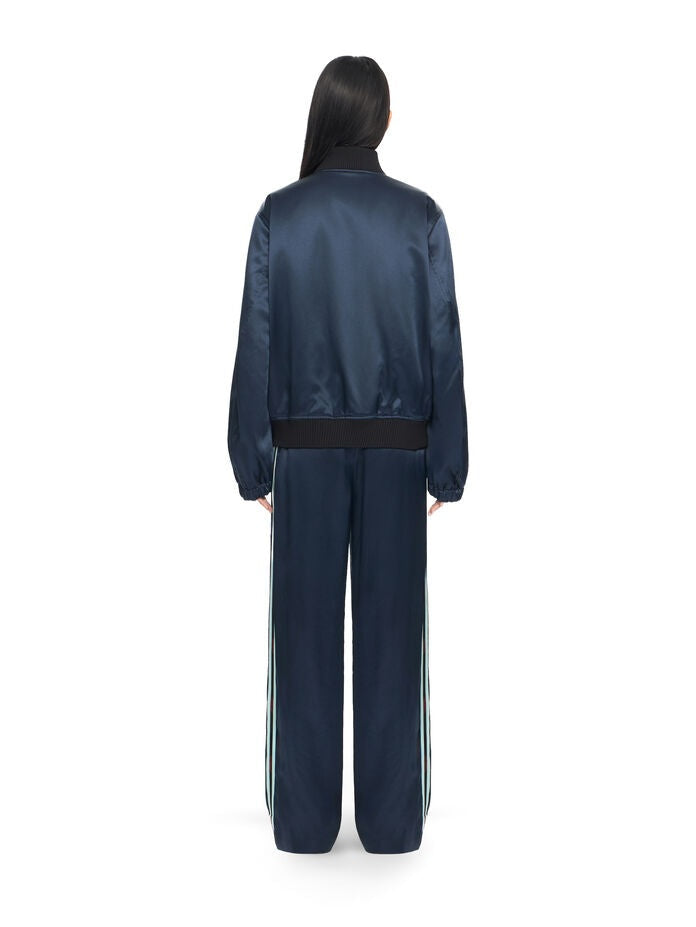 Satin wide pants night sky haute red