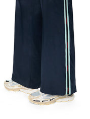 Satin wide pants night sky haute red