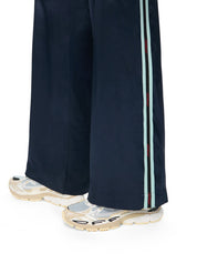 Satin wide pants night sky haute red