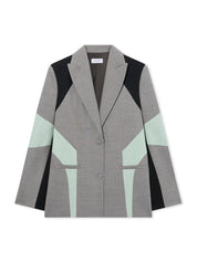 Stretch Color Block Blazer light gray