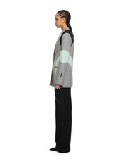 Stretch Color Block Blazer light gray