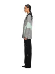 Stretch Color Block Blazer light gray
