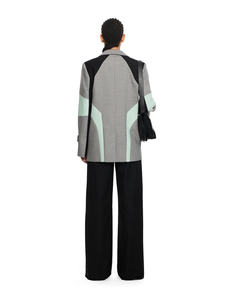 Stretch Color Block Blazer light gray