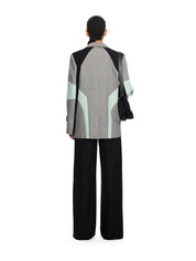 Stretch Color Block Blazer light gray