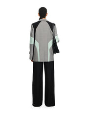 Stretch Color Block Blazer light gray