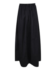Technical taffeta long wide skirt