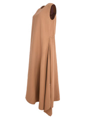 CADY SLEEVELESS DRESS WITH SIDE FLOWING PANEL