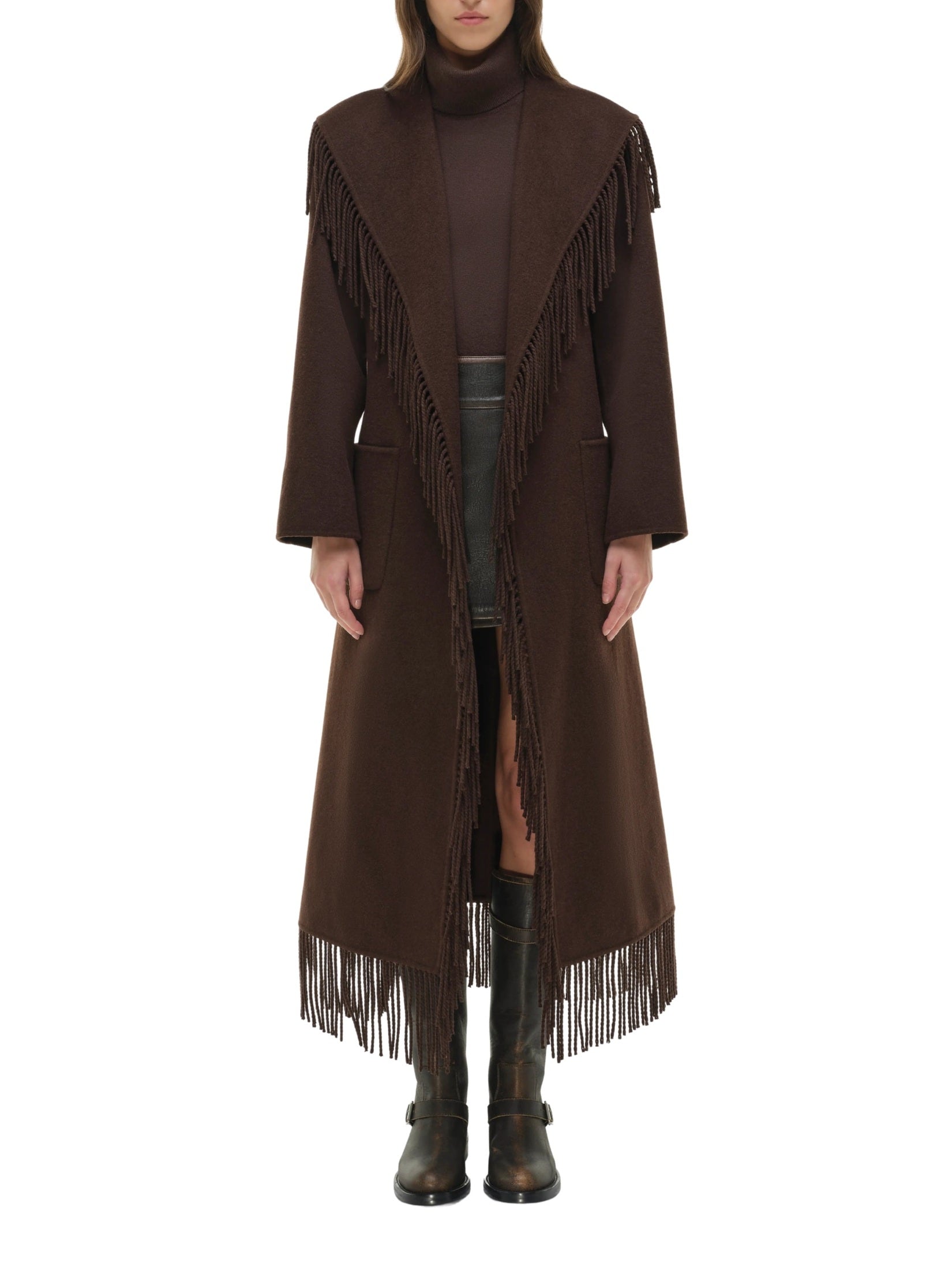 Carrie fringe robe coat