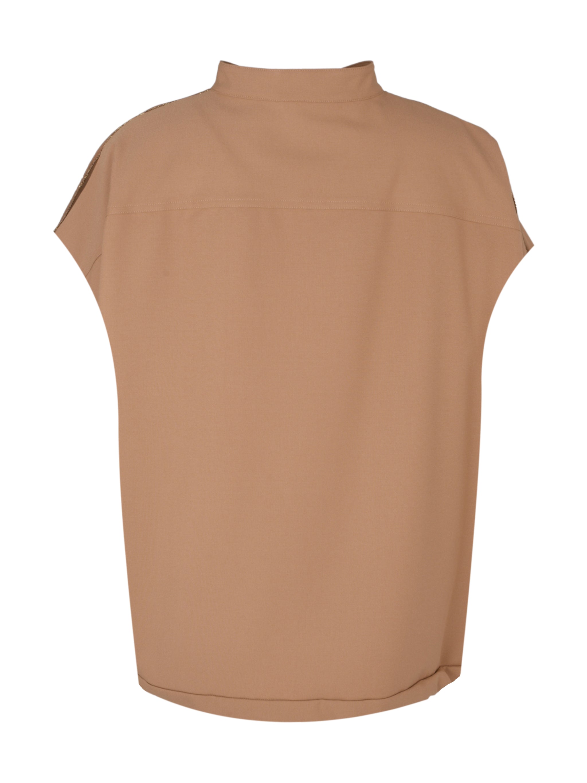 Tech wool sleeveless bomber with patch pockets