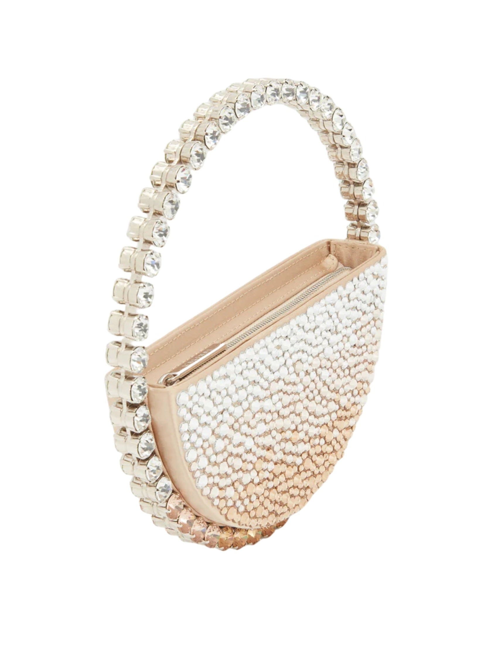 Eternity round stone-encrusted hotfix clutch Champagne
