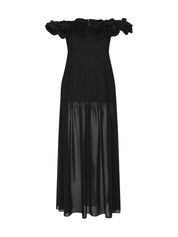 Crepe maxi flower dress