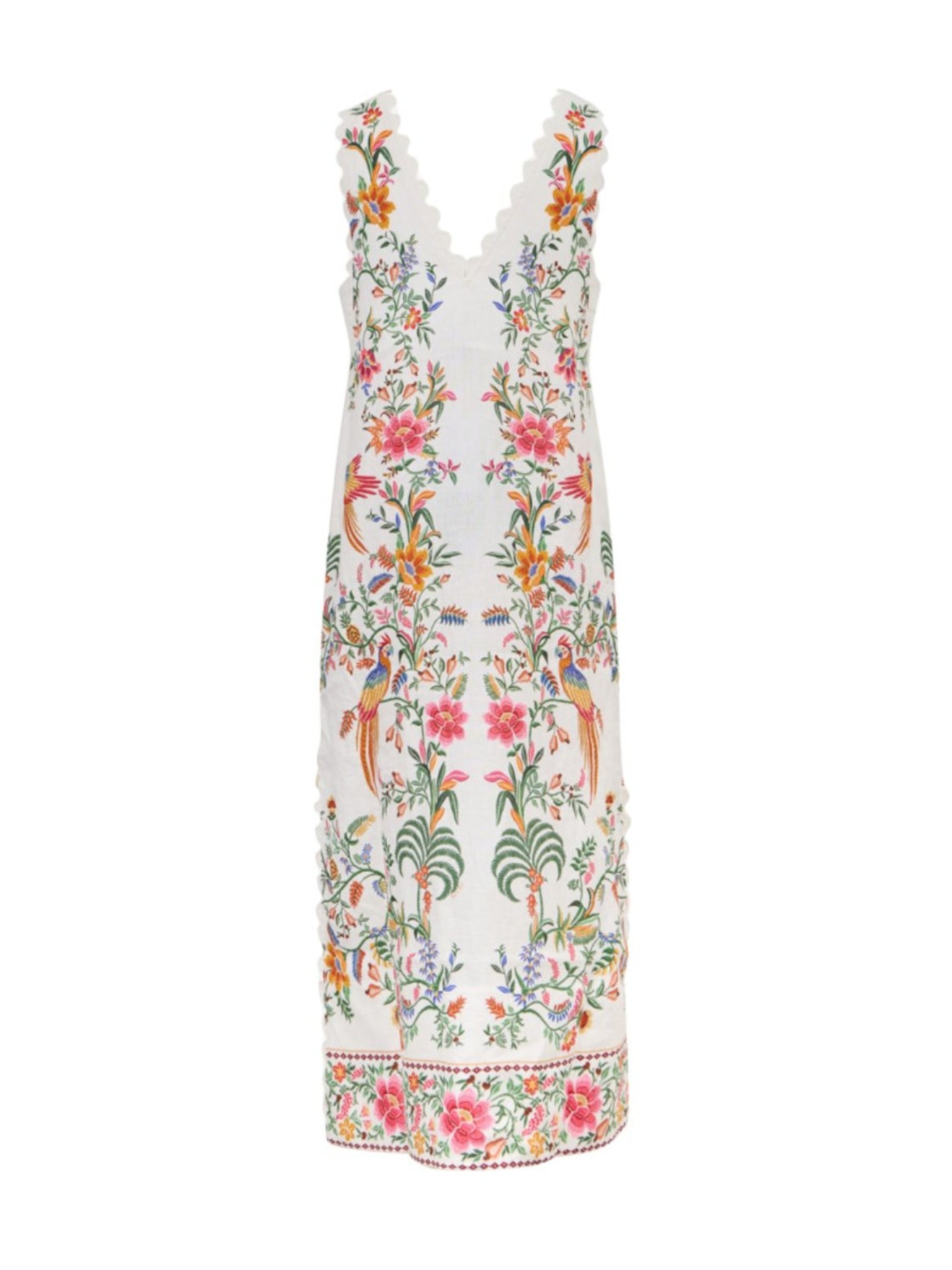 DELICATE FOREST OFF-WHITE MAXI DRESS