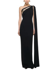 ONE SHOULDER DIAMANTE GOWN
