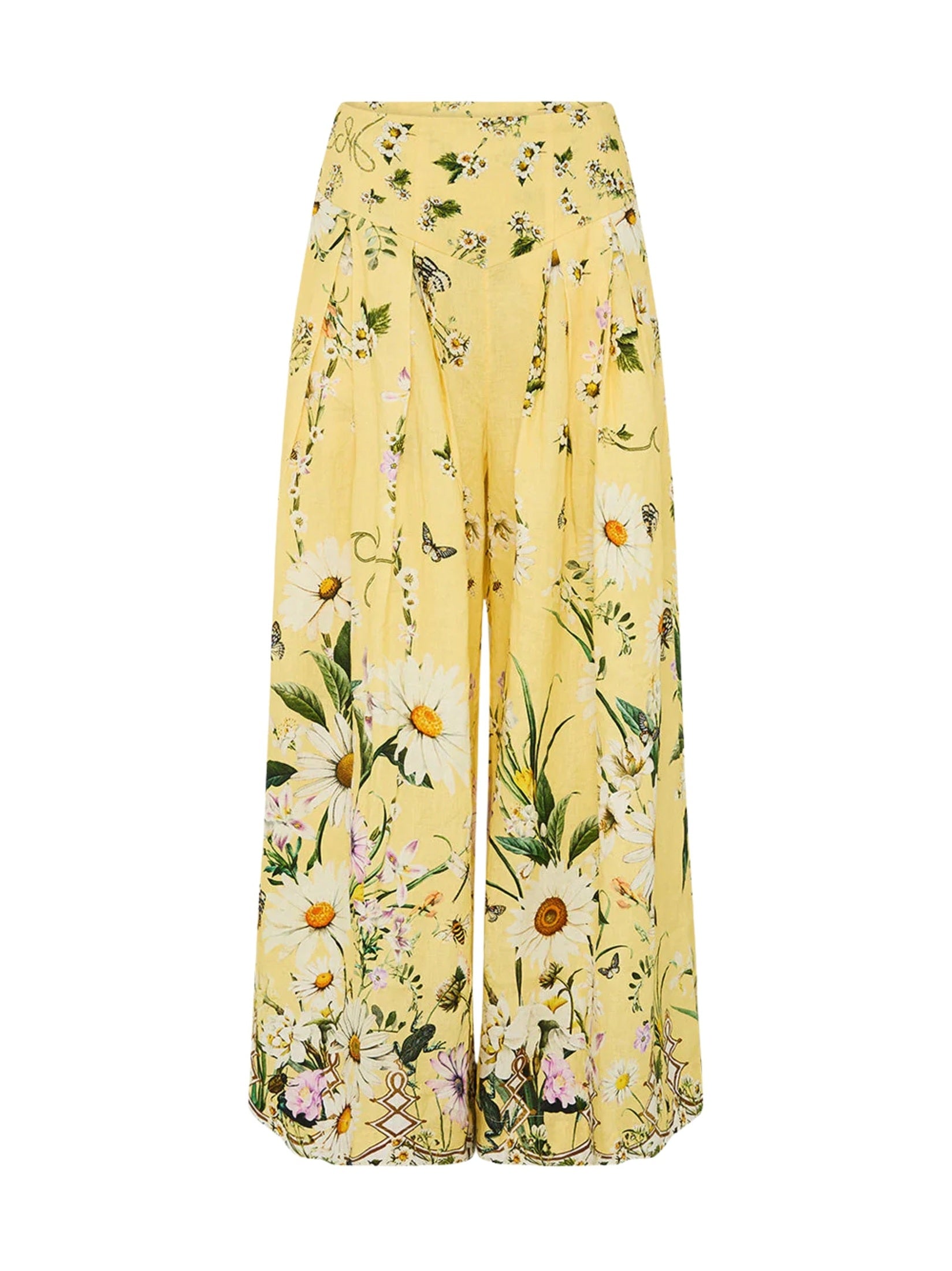 Corset waist wide leg pant