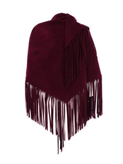 BURGUNDY CACHET FRINGED DETAIL SCARF