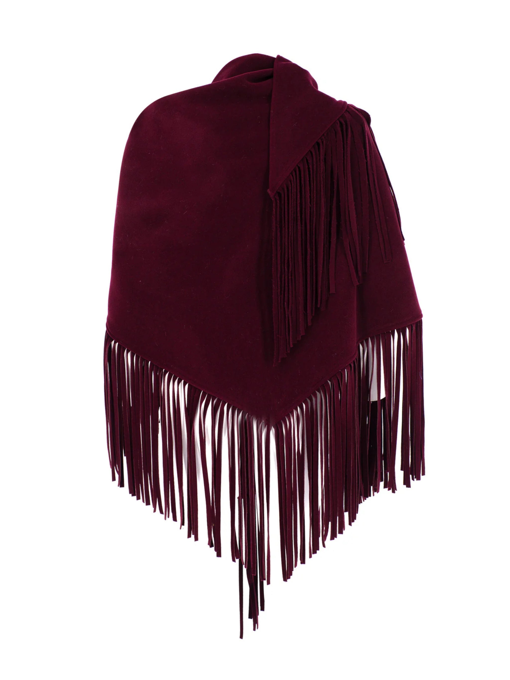 BURGUNDY CACHET FRINGED DETAIL SCARF