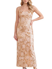 Wisteria shimmer georgette ankle gown