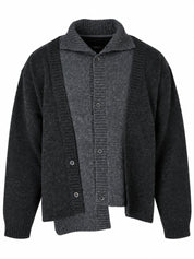 Double layered turtleneck cardigan