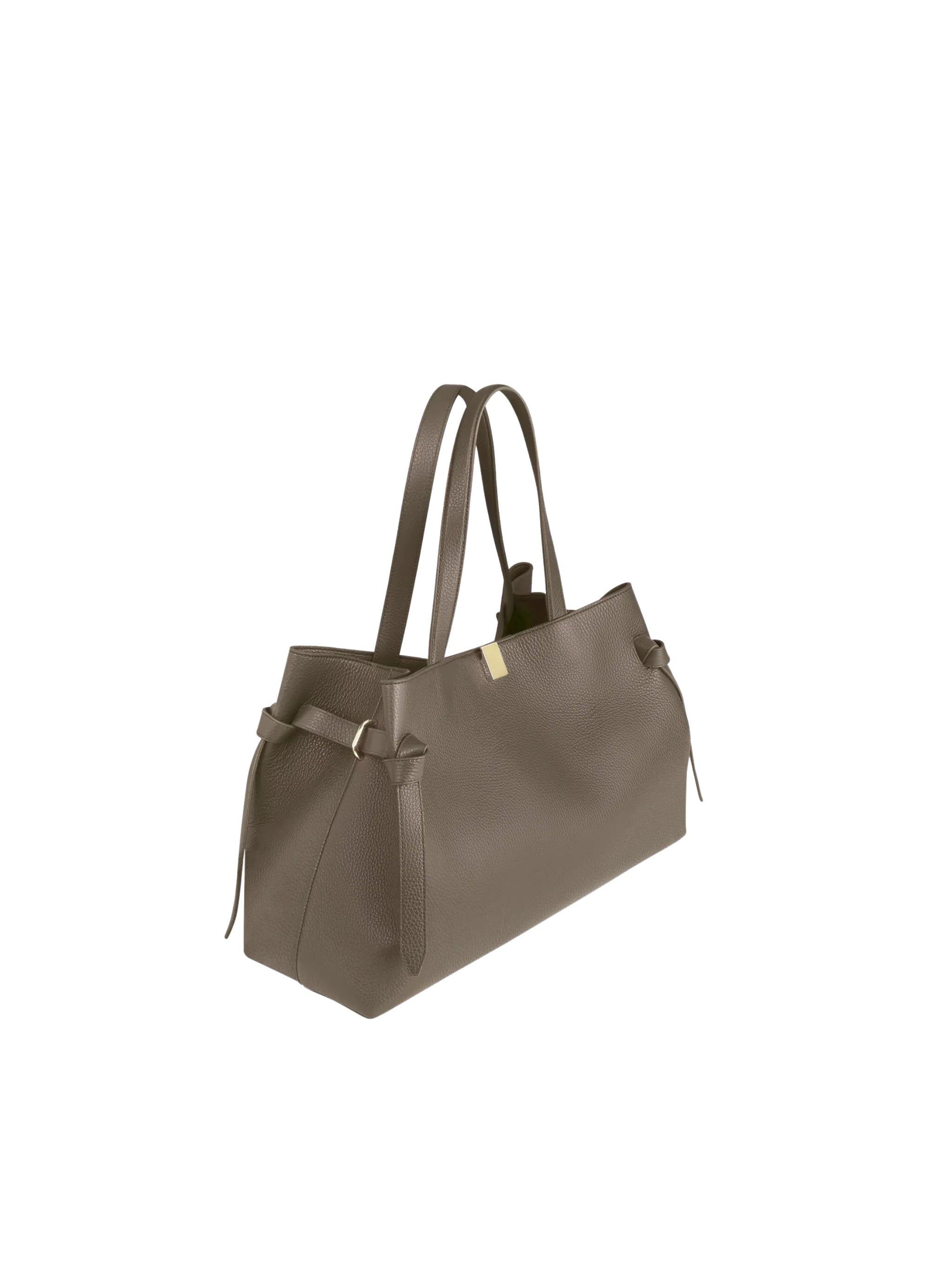 GYOZA TOTE TAUPE PEBBLE GRAINED LEATHER