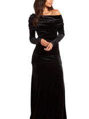 NOVA VELVET ONE-SHOULDER GOWN