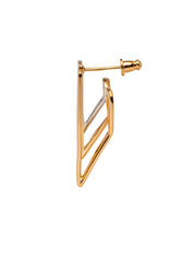 Geo earrings in sterling silver & 18k gold vermeil & rhodium and white cz