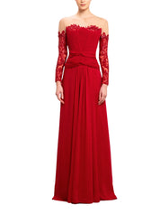 Draped off-shoulder long dress