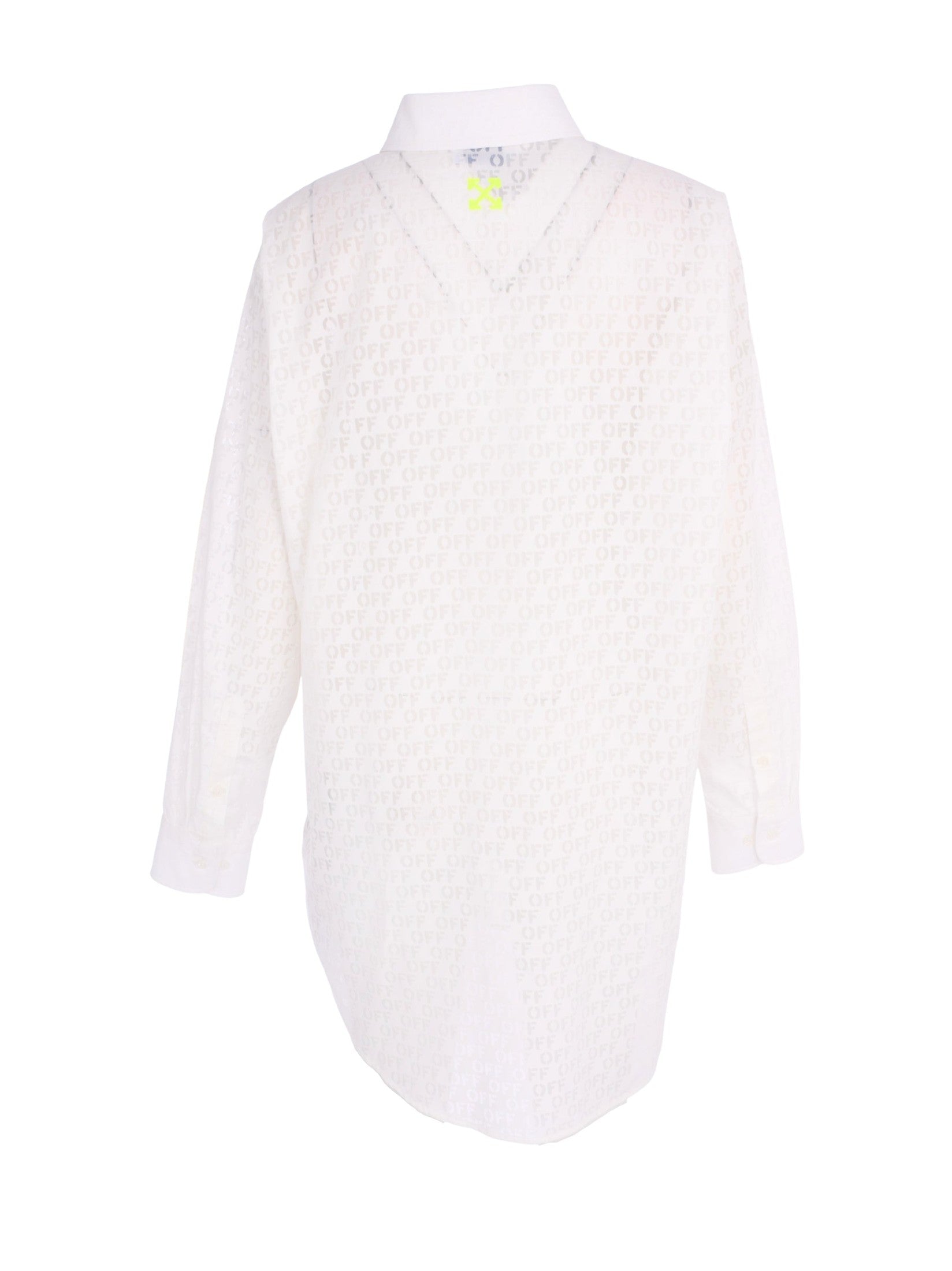 Stamp over shirt dress white