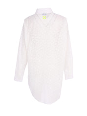 STAMP OVER SHIRT DRESS WHITE