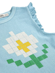 Pixel daisy ruffled top