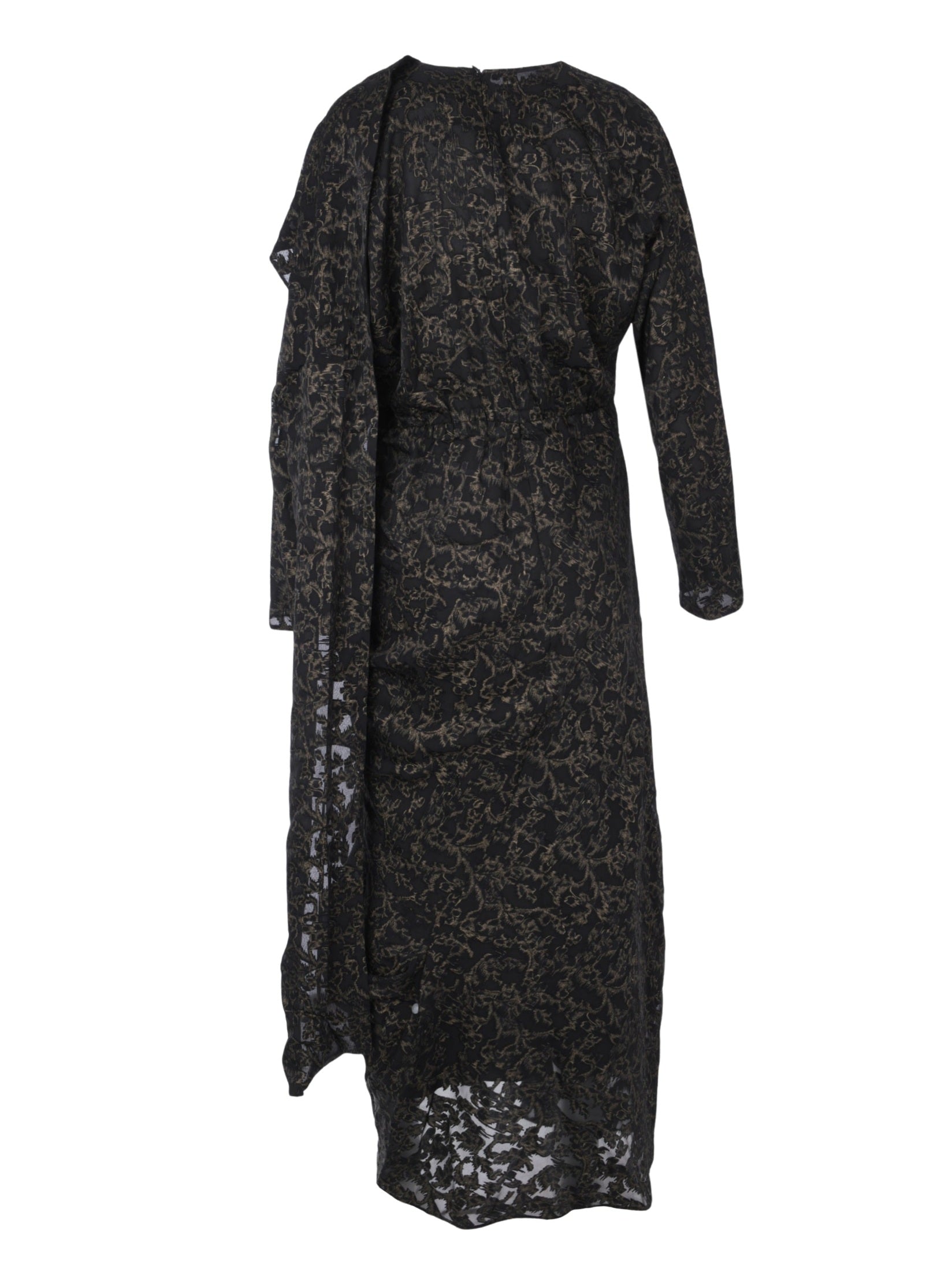 Midnight floral drape dress