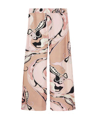 Orchid Print Silk Trousers