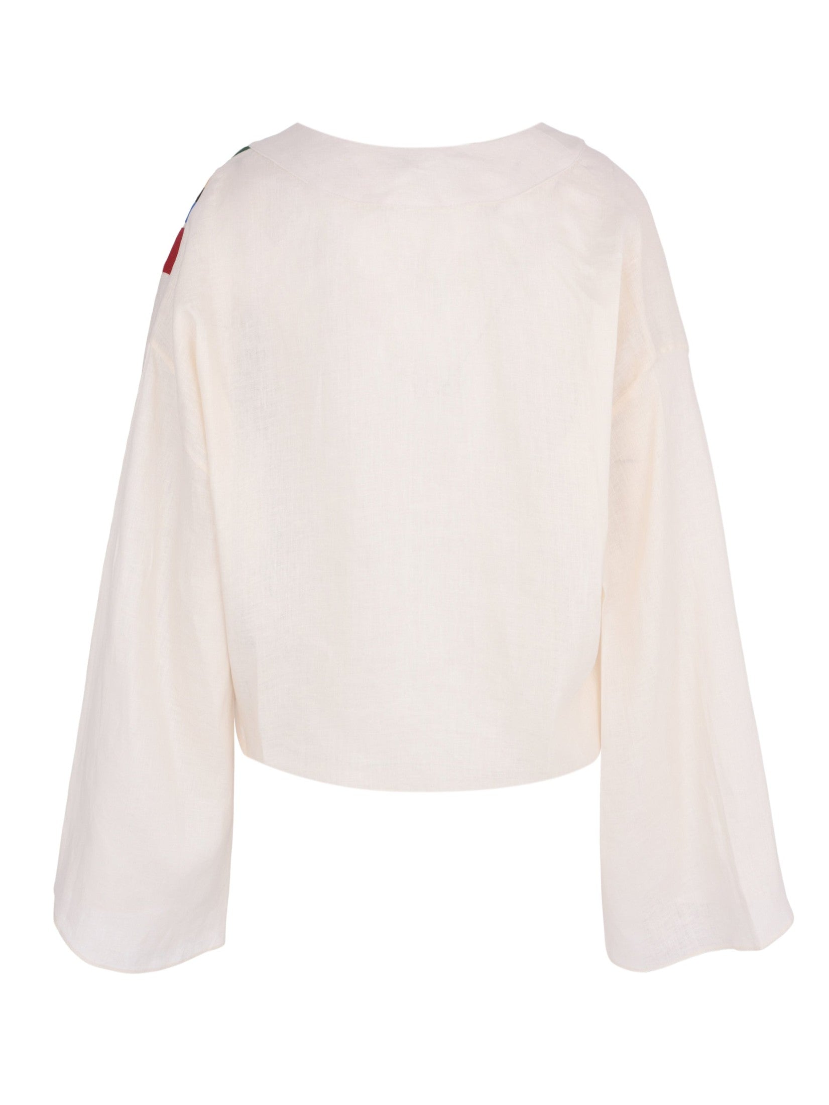 Long kimono sleeve tunic style top, with deep v-neck