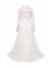 Off white after party wedding sequence dress with inner dress