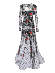 Theatre hekayat limited edition pattern mesh dress with inner dress
