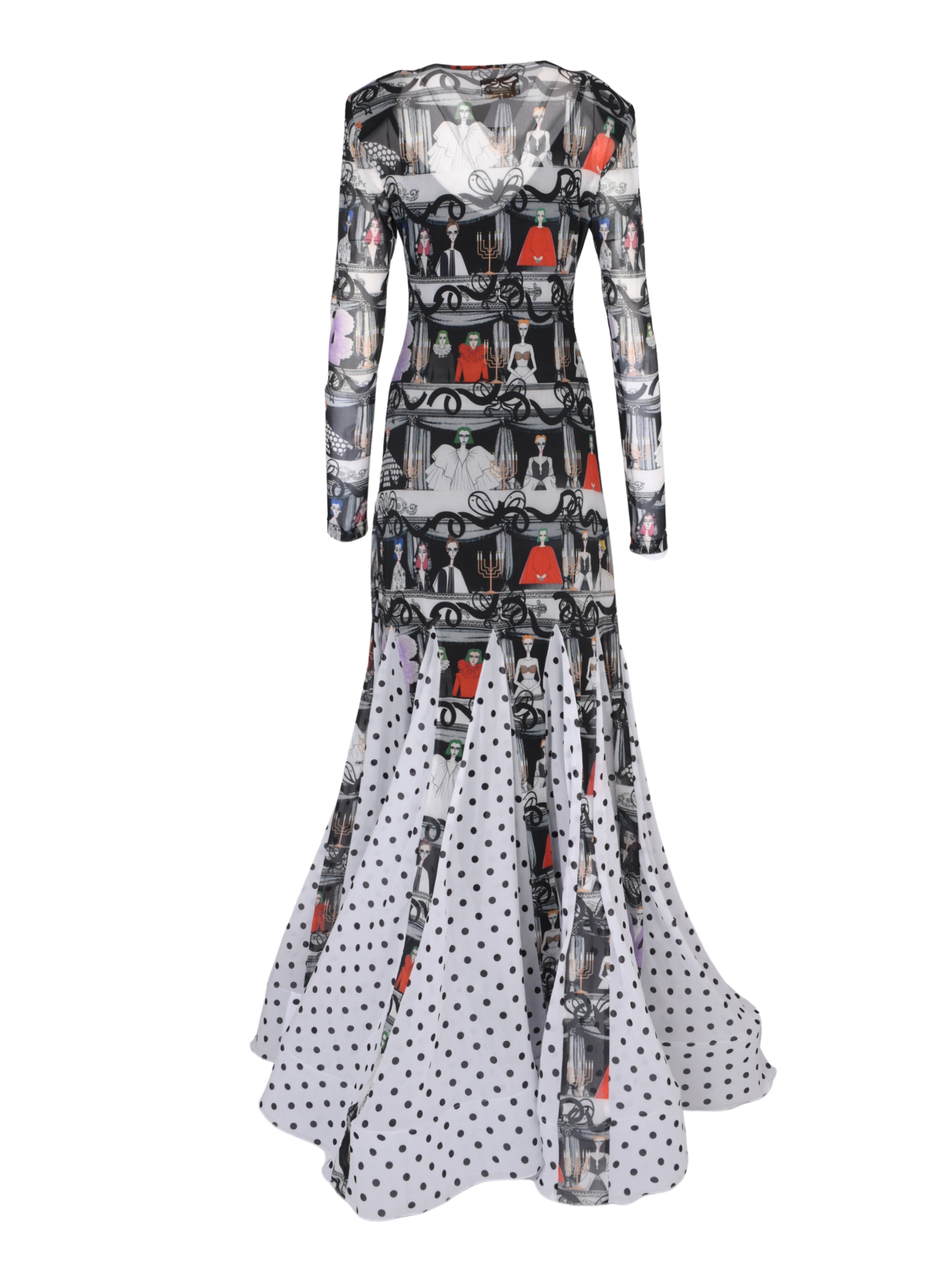 Theatre hekayat limited edition pattern mesh dress with inner dress