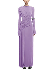 ASYMMETRICAL FORM-FITTING DRESS WITH DRAPED HIP