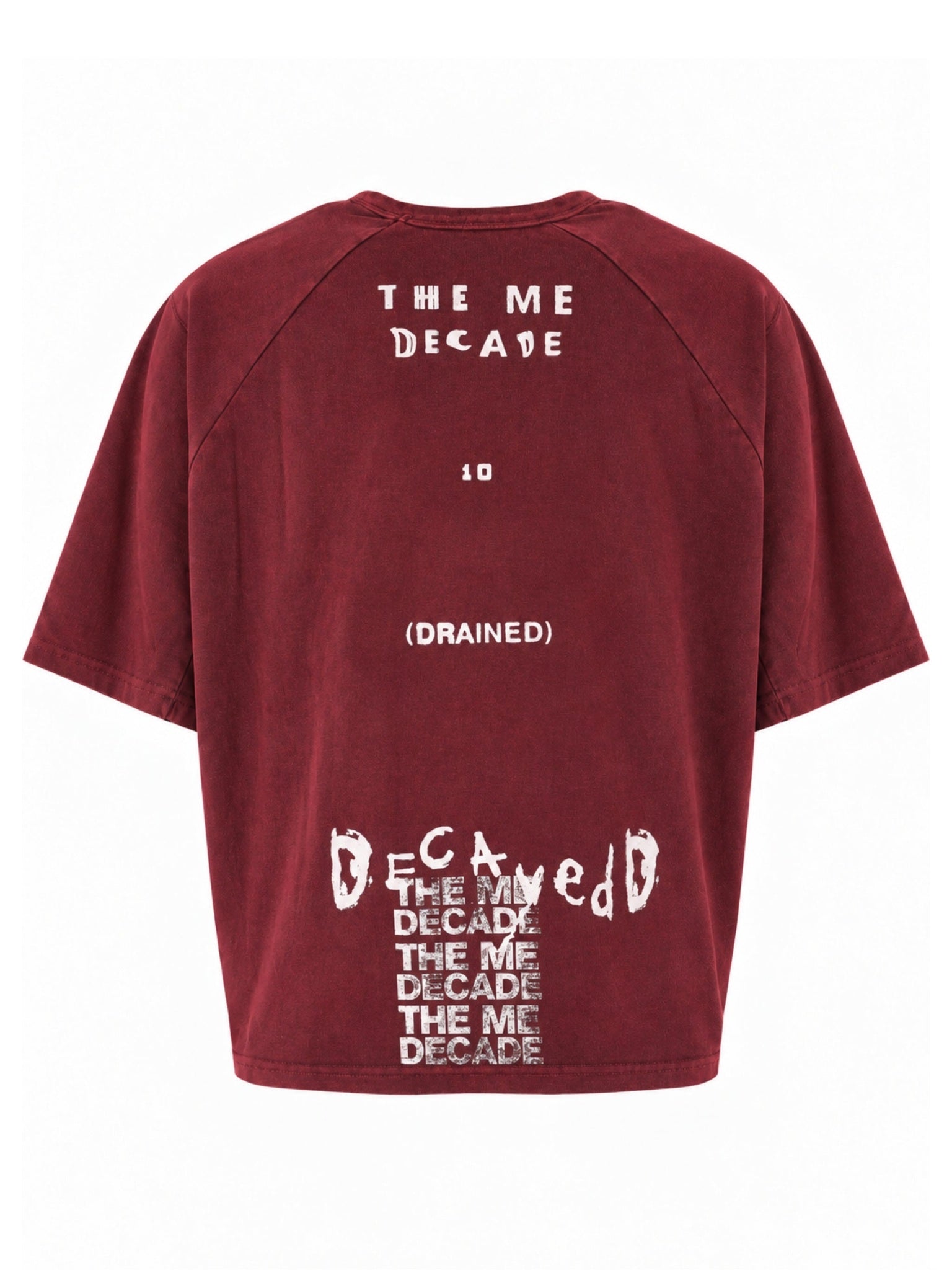 The me decade sculpted raglan t-shirt