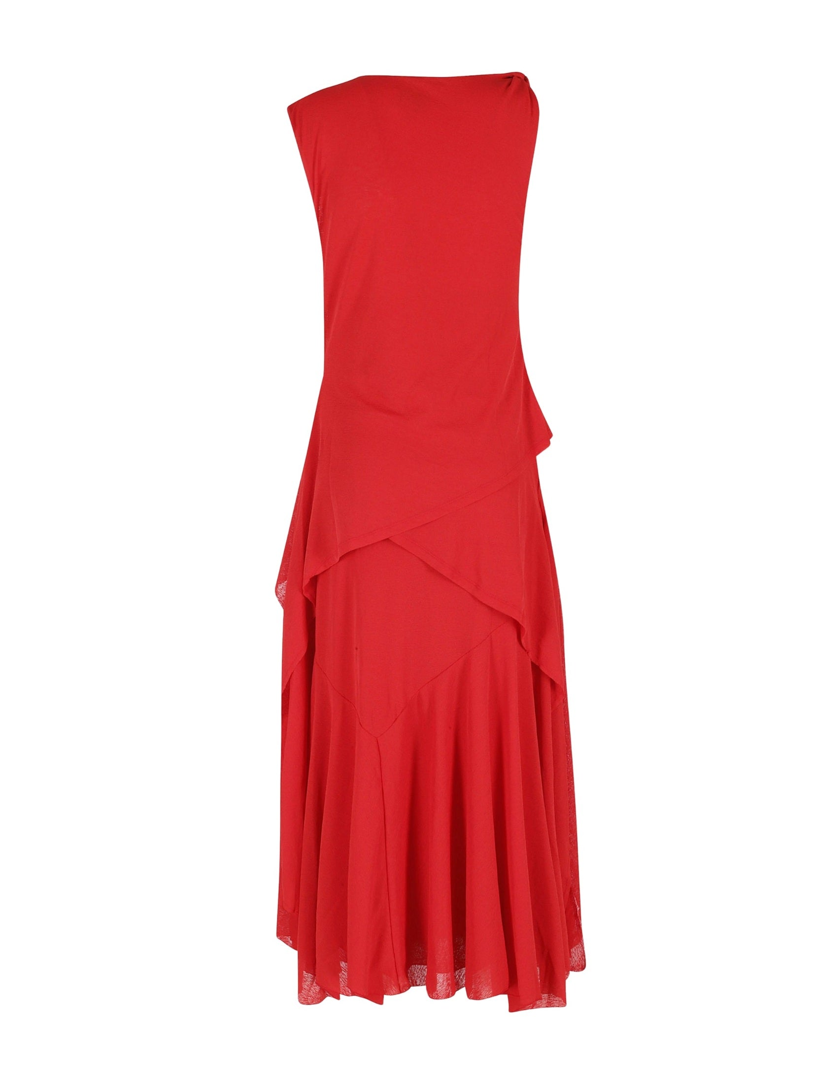 Marl mesh draped knot detailing long dress