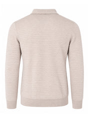 Cream Wool Zip Polo