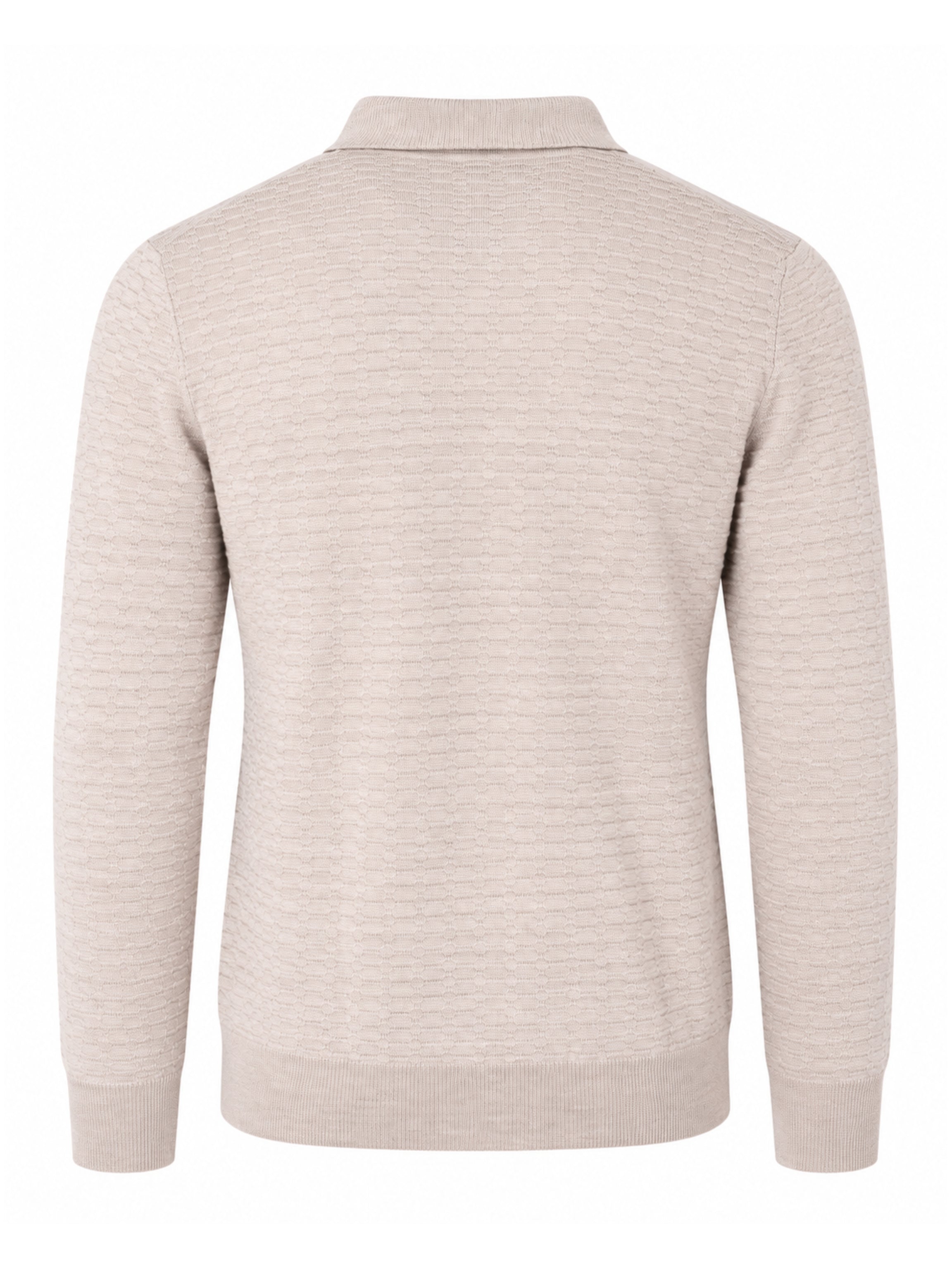Cream Wool Zip Polo