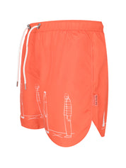 Orange swim shorts
