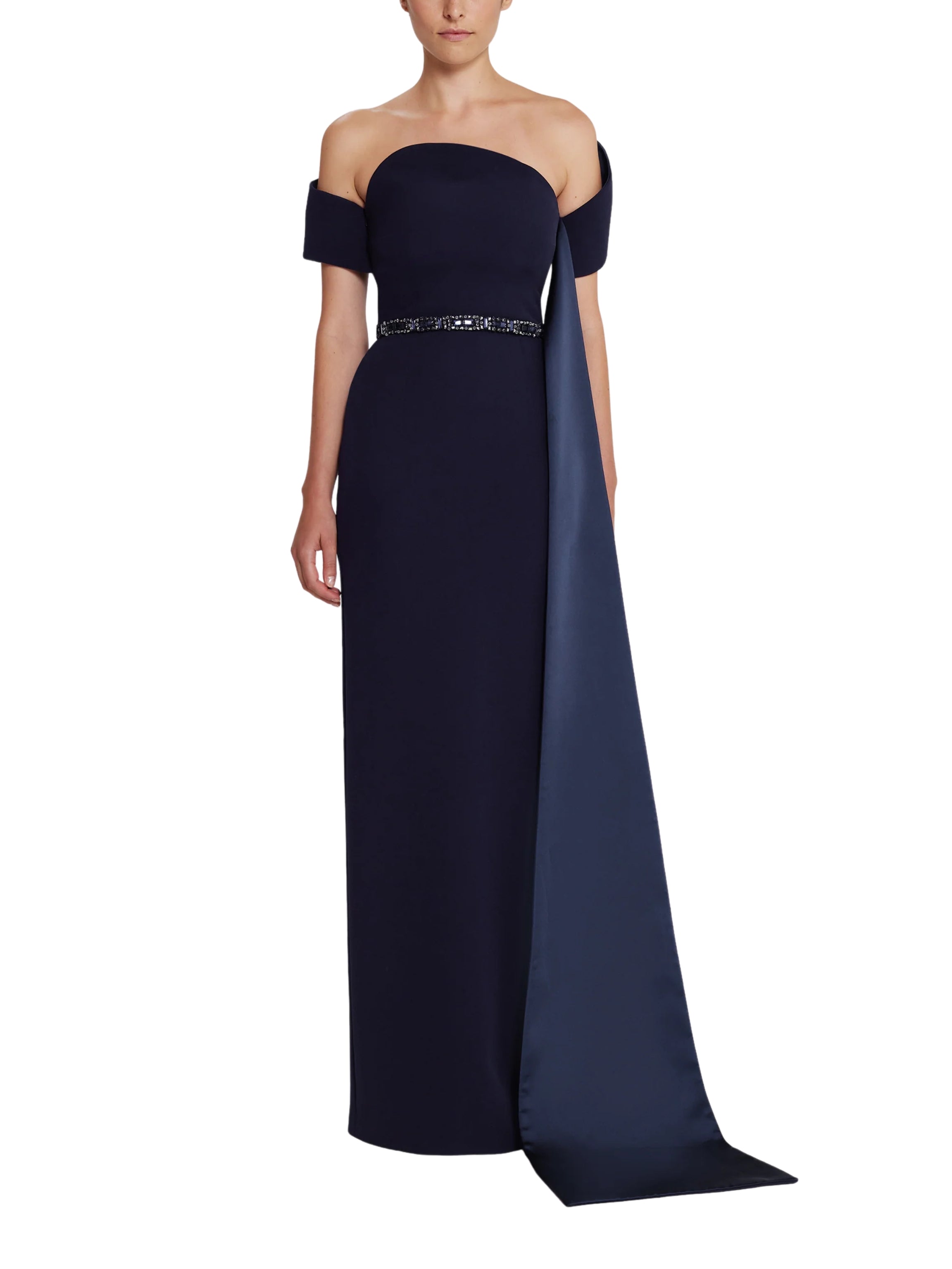 Giorgia Long Dress in Azurite with Multi-blues