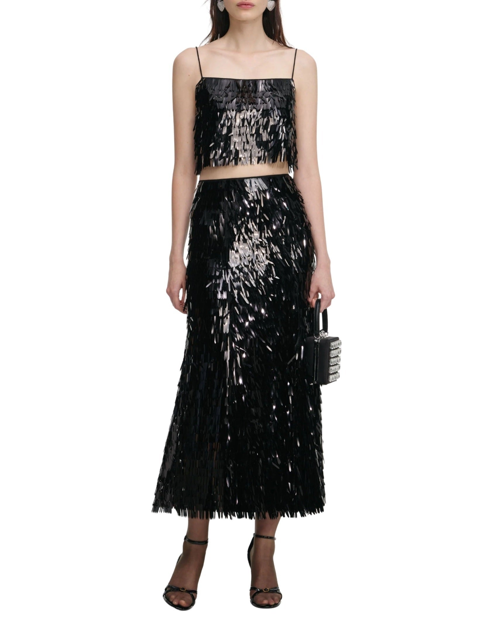 Black sequin top