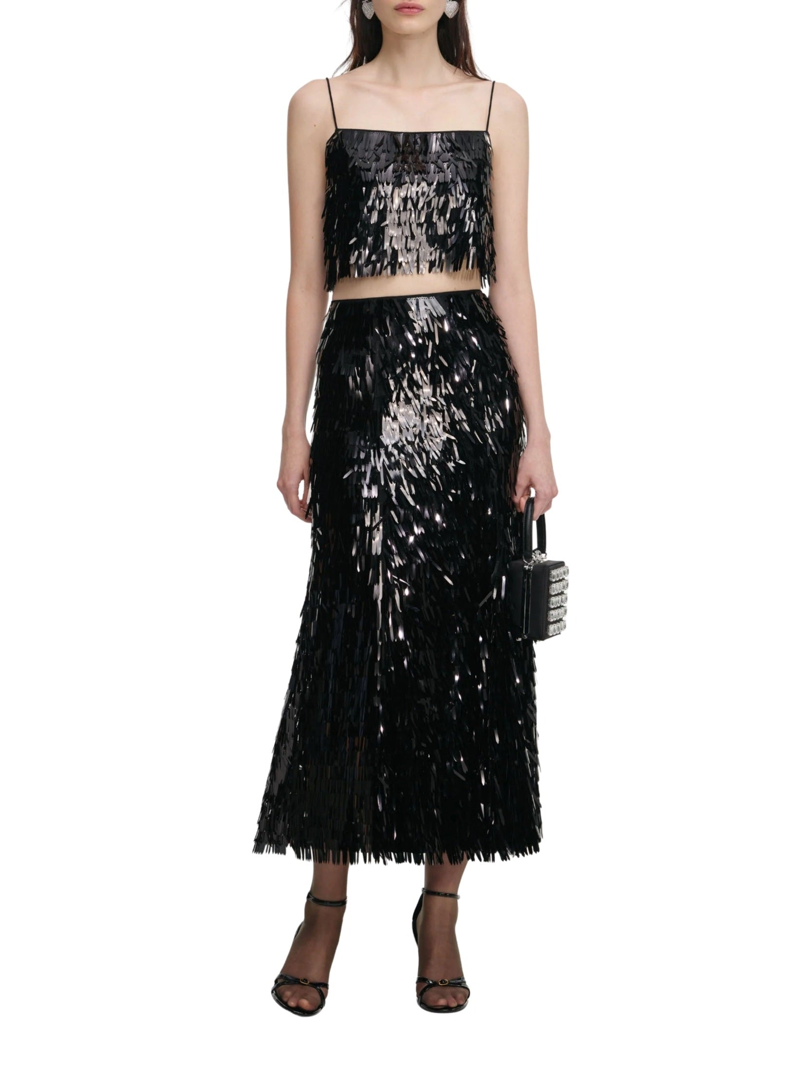 Black sequin top