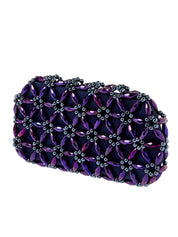 Purple & navy blue tebea clutch