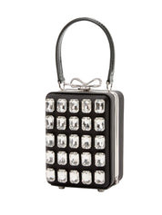Black Satin Crystal Micro Bag
