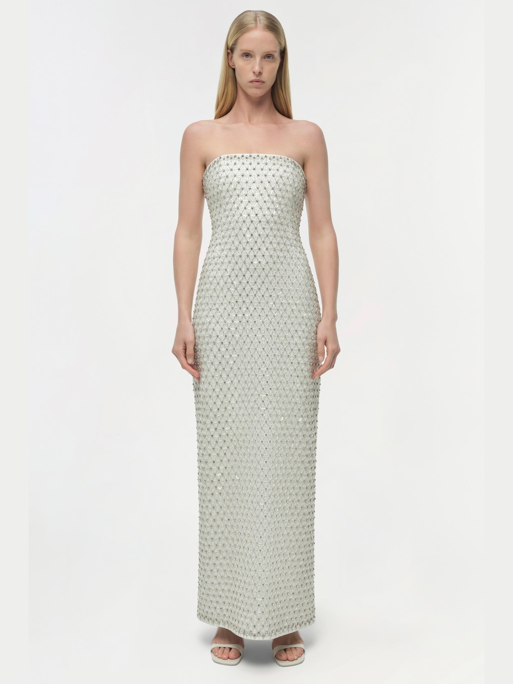 Vanessa embellished bustier midi dress