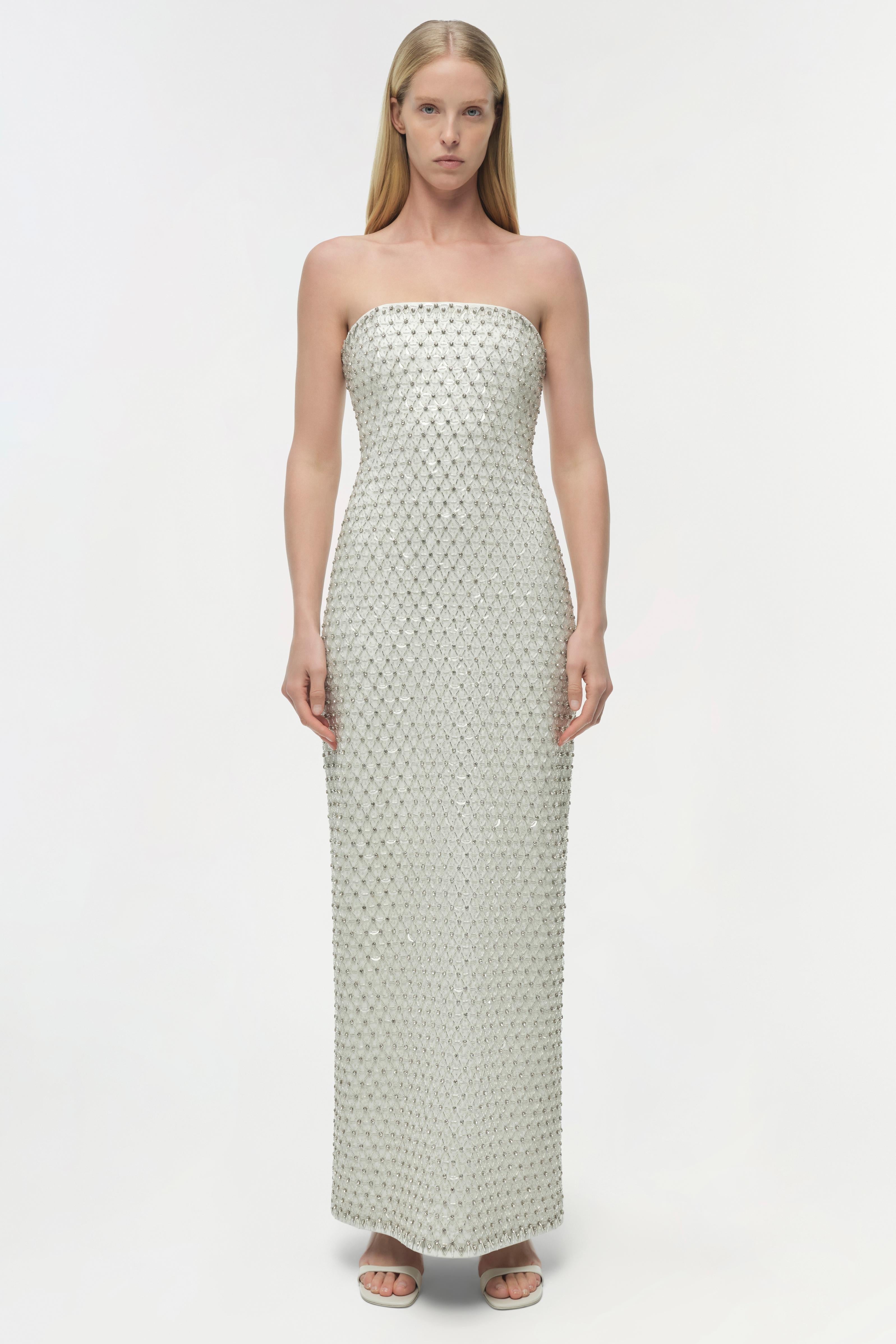 Vanessa embellished bustier midi dress